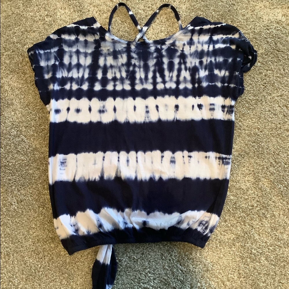 ❌Sold Live Show ❌ BeBe Swarovski Tie Dye Criss Cross Shirt - Picture 7 of 10